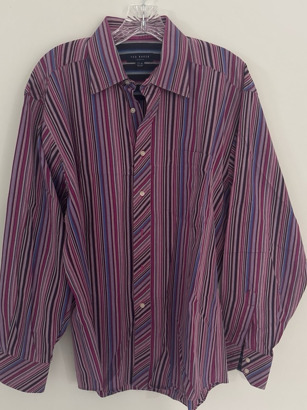 Ted Baker Men's Multi-Stripe Purple Button-Down Shirt